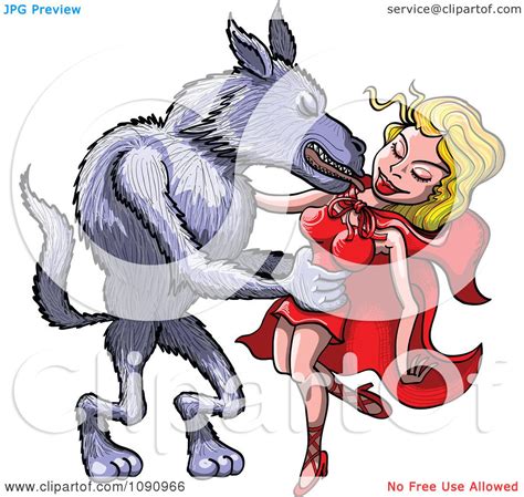 Clipart The Big Bad Wolf Taking Red Riding Hood Into His Arms And