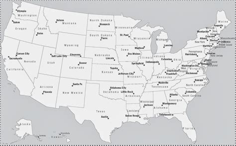 Printable 50 States Map With Capitals Map Of World