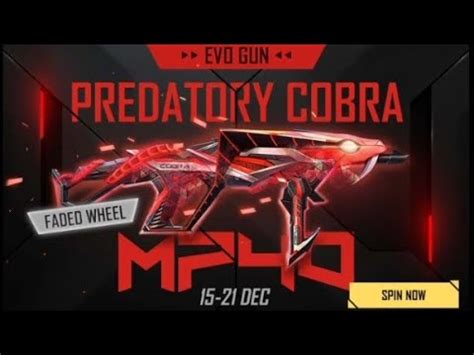 New Cobra Mp 40 Skin Free Fire New Pred Tory Cobra Mp 40 Skin YouTube