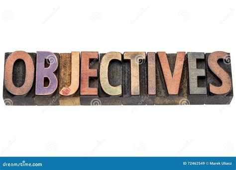 Objectives Word In Wood Type Stock Image Image Of Typography Wood