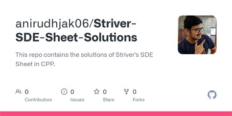 Github Anirudhjak06striver Sde Sheet Solutions This Repo Contains