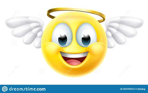 Angel Emoji Emoticon Man Face Cartoon Icon Mascot Vector Illustration