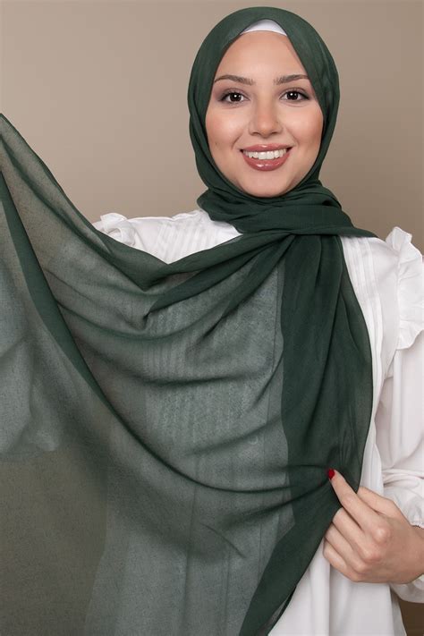 cotton voile hijab in green luxy hijab