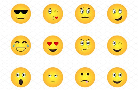 Полная таблица символов эмоджи и их html коды. Emoji icons. Emoticon faces. ~ Icons ~ Creative Market