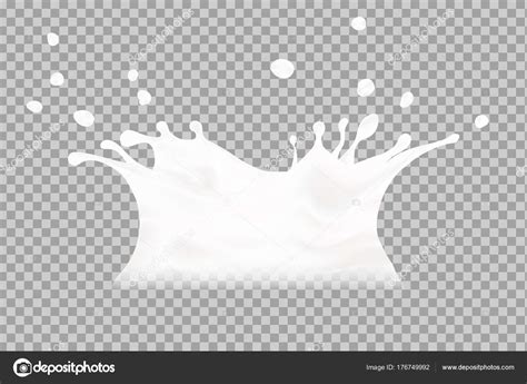 3d Vector Milk Splash And Pouring Over Transparent Stock Vector By