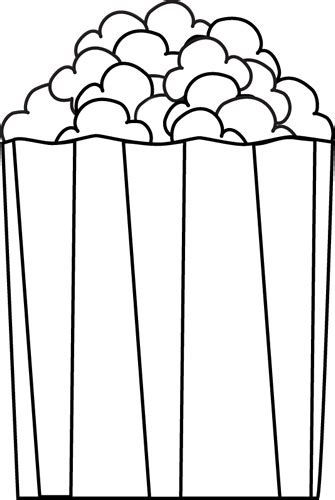 Movie Popcorn Clipart Black And White