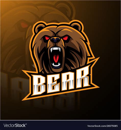 Bear Head Mascot Logo Design Royalty Free Vector Image