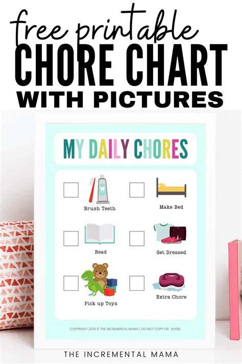 Free Printable Picture Chore Chart For Preschoolers And Toddlers