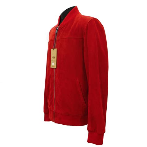 Sr Red Suede Jacket Leather Guys