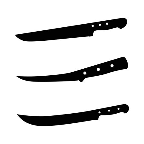 Kitchen Knife Silhouette Butcher Knife Black And White Icon Design