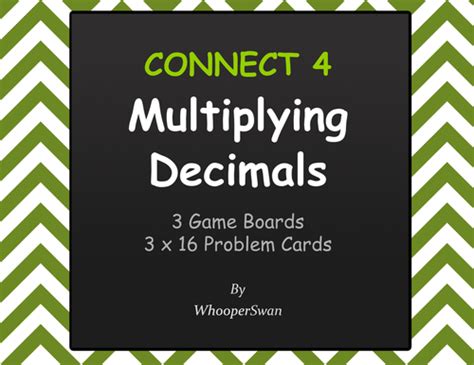 Multiplying Decimals Connect 4 Game Teaching Resources