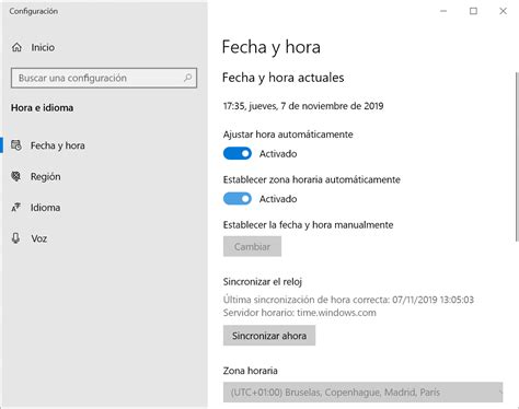 Configurar La Fecha Y Hora En Windows 10 Índice Tutoriales