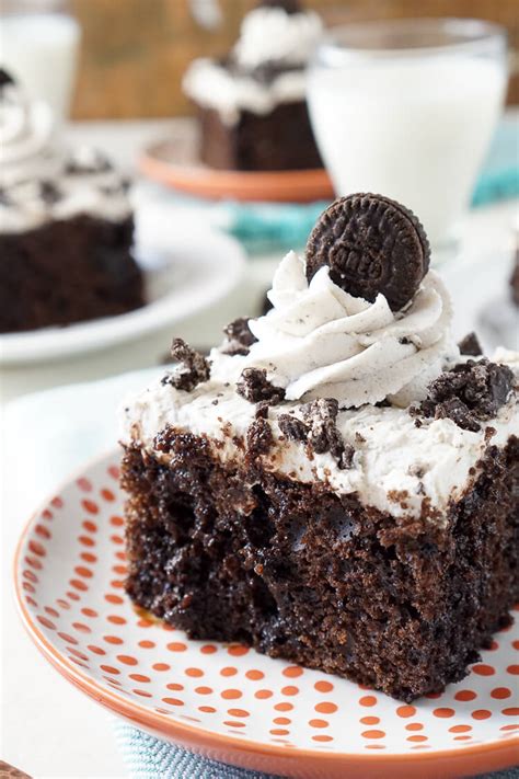 A moist chocolate cake recipe full of oreo icing and crushed up oreos. Easy Oreo Poke Cake - Sugar & Soul