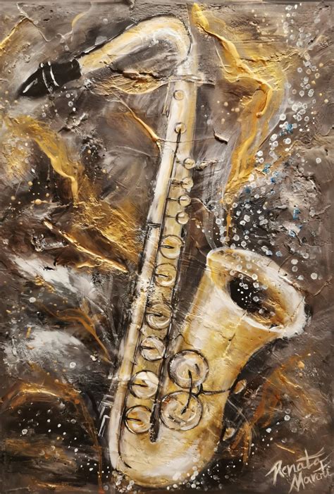 Solo Saxophone Painting By Renata Maroti Artmajeur