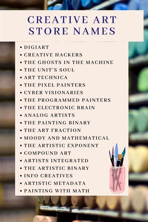 70 Creative Art Business Names Ideas For Artists Kids N Clicks