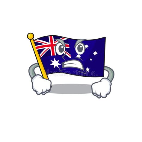 Angry Flag Australia In The Character Shape Stock Vector Illustration Of Australia Huffy