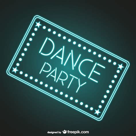Free Vector Dance Party Neon Sign