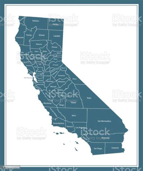 County Map Of California Stock Illustration Download Image Now Istock