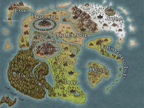 Homebrew World Map For Dnd Continent Of Thera Rdndmaps