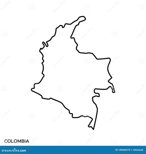 Outline Map Of Colombia Vector Design Template Editable Stroke Stock