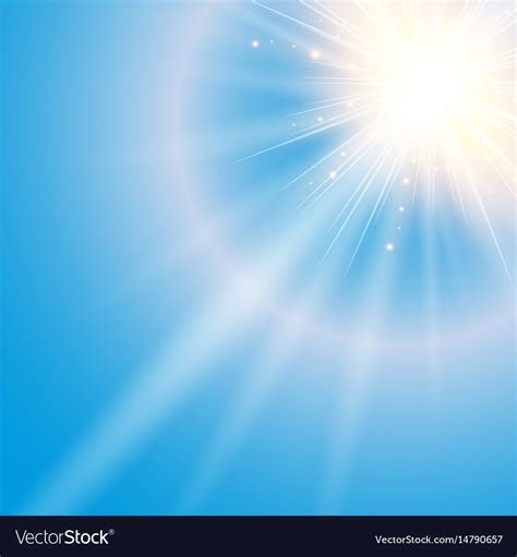 Sun Shiny Sunlight From Sky Nature Royalty Free Vector Image