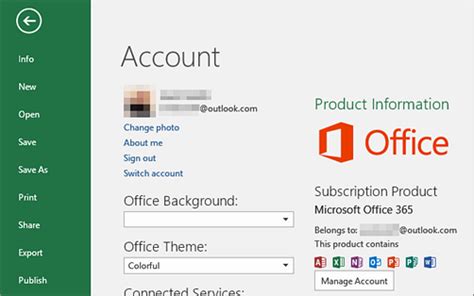 Microsoft Excel Where Can I Find My Office Account Email For Office