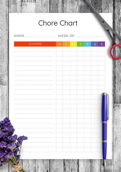 Chore Chart Templates For Kids Download Printable Pdf