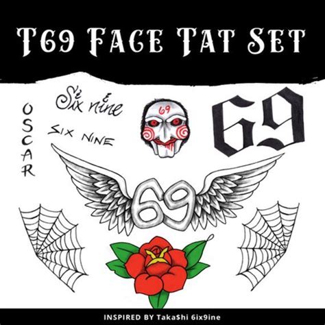 Tekashi 6ix9ine Temporary Face Tattoo Set Face Tattoo Temporary Face