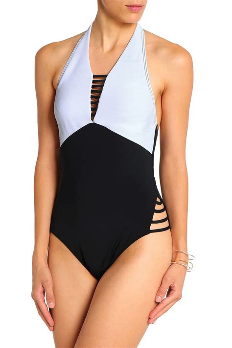 Tart Collections Alana Cutout Two Tone Halterneck Swimsuit Sale Up To