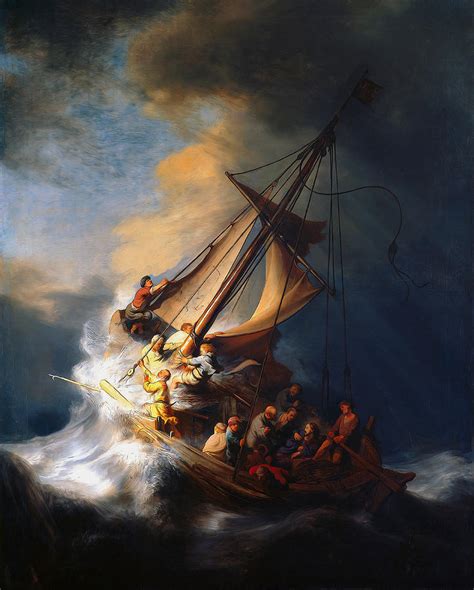 The Storm On The Sea Of Galilee Reproduction Painting By Rembrandt Pixels