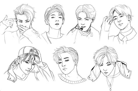 Bts Coloring Pages Coloringbay