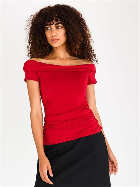 Bardot T Shirt Dark Red Edit T Shirts Vests Camis Superbalist Com