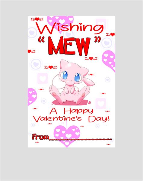 Pokemon Mew Valentine Card Printable Dowload Etsy In 2021 Printable