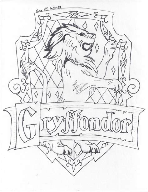 Gryffindor Logo Free Colouring Pages