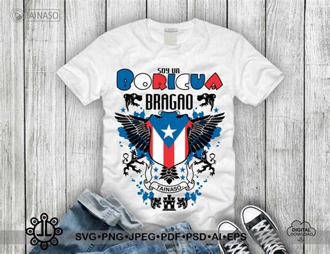 Puerto Rico Svg Puertorican Flag Soy Un Boricua Bragao El Morro Shield