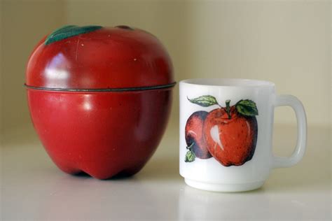 Apple T Set Glasbake Mug And Lithographic Tin By Highway80