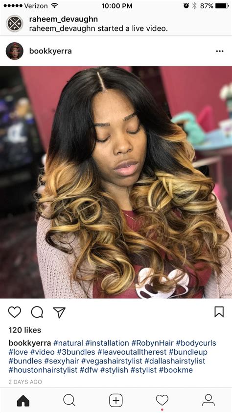 Middle Part Ombré Curled Hair Long Weave Styles Curled
