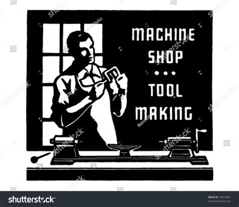 Machine Shop Retro Ad Art Banner Stock Vector 74810341 Shutterstock