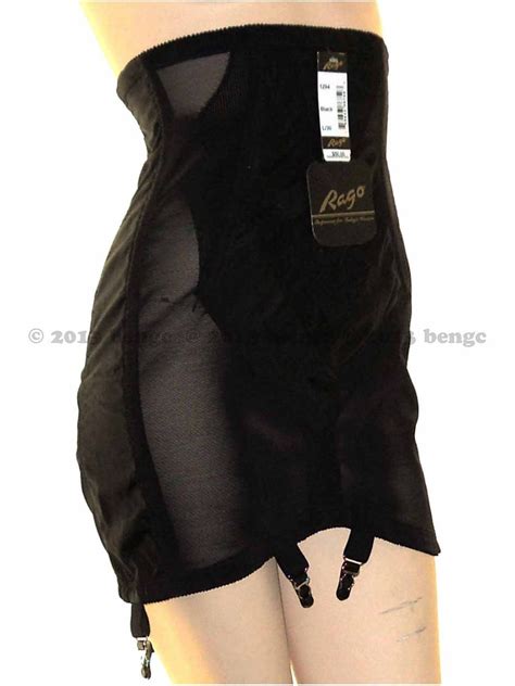 Rago 1294 High Waist Open Bottom Girdle 6 Metal Garters Side Zipper Firm Control Ebay