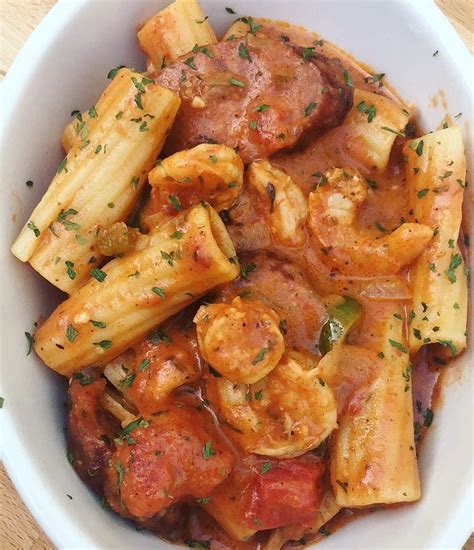 Stir in tomatoes and cajun seasoning into sausage mixture. Cajun Pasta with Shrimp & Smoked Sausage | Cajun pasta ...
