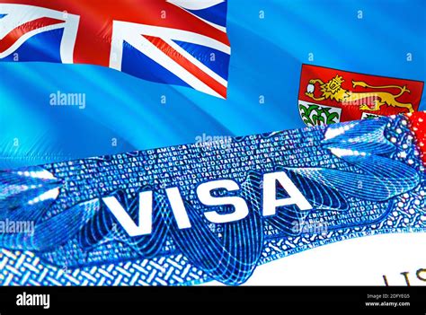 Fiji Visa Travel To Fiji Focusing On Word Visa 3d Rendering Fiji