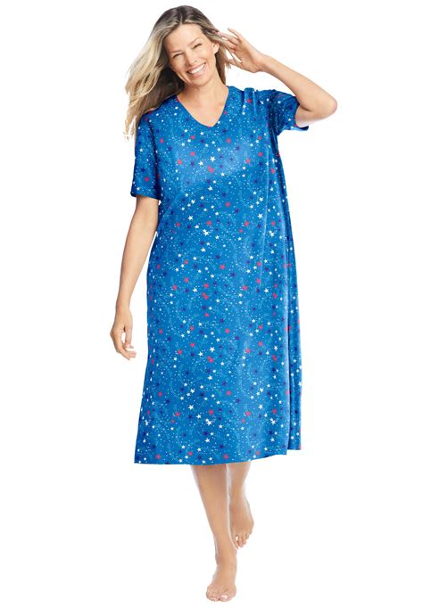 Dreams And Co Womens Plus Size Long Print Sleepshirt Nightgown Ebay