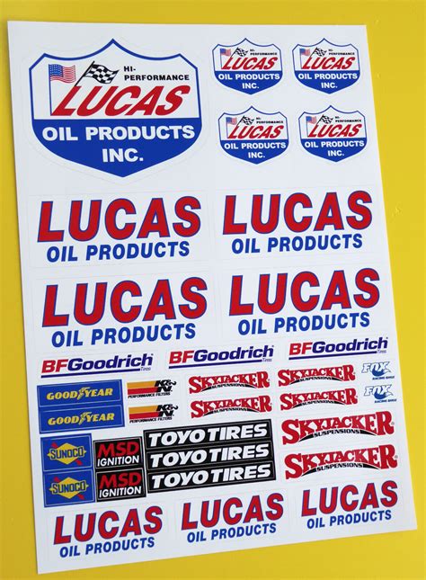 10th Scale Rc Lucas Oil Retro Stickers Decals Desert Racer Rally Set Ebay