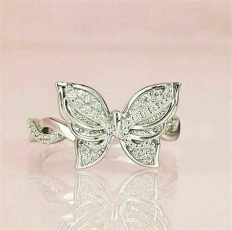 Sterling Silver Butterfly Ring Women Fashion Jewelry Ring Etsy