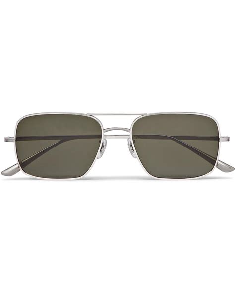 The Row Oliver Peoples Victory La Aviator Style Silver Tone Titanium
