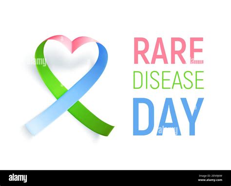 Symbol Of Rare Disease Realistic Ribbon Heart Shaped Poster Template