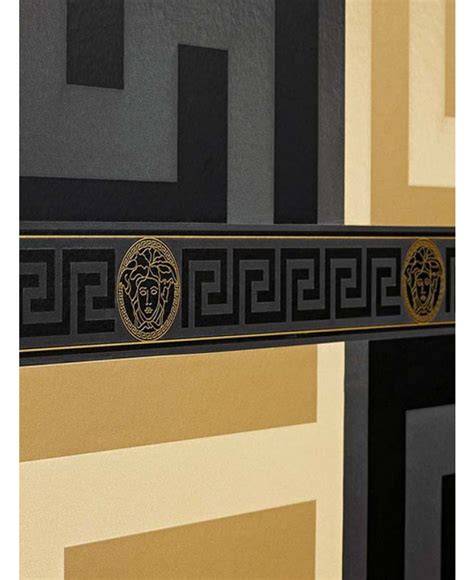 This unique greek key style coffee table also features a unique mercury glass top means to protect the actual table from scratching and deteriorating. Versace Greek Key Border - Black 935224 | Decor