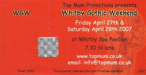 Whitby Goth Weekend Ticket from Spring 2007 | Whitby goth weekend ...
