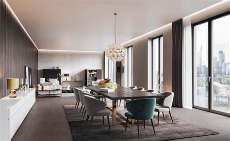 Luxury Modern Dining Room Living Interior Design Ideas