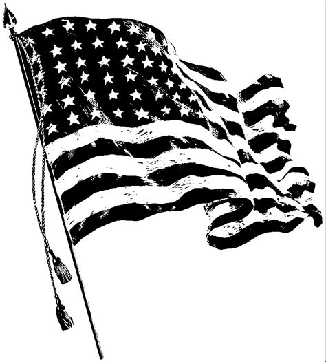 American Flag Clipart Black And White 20 Free Cliparts Download
